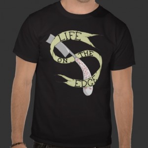 "Life on the Edge" Straight Razor Barber T-Shirt